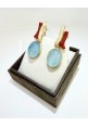  Orecchini SOARA in argento, corallo e acquamarina SOA2618