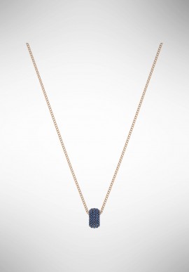 Swarovski Stone Round Pendant, Blue, Rose gold plating 5389431