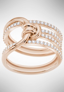 Swarovski Lifelong Wide Ring, White, Rose gold plating 5402432