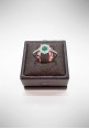 Crivelli ring with diamonds and emerald CRV1819